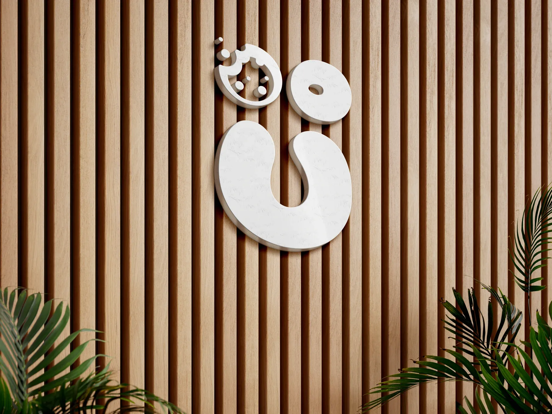 Le logo en enseigne sur un mur en bois